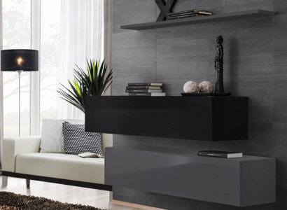 Living room Wall shelf Sideboard Wall cabinet Complete set 3 pieces. new